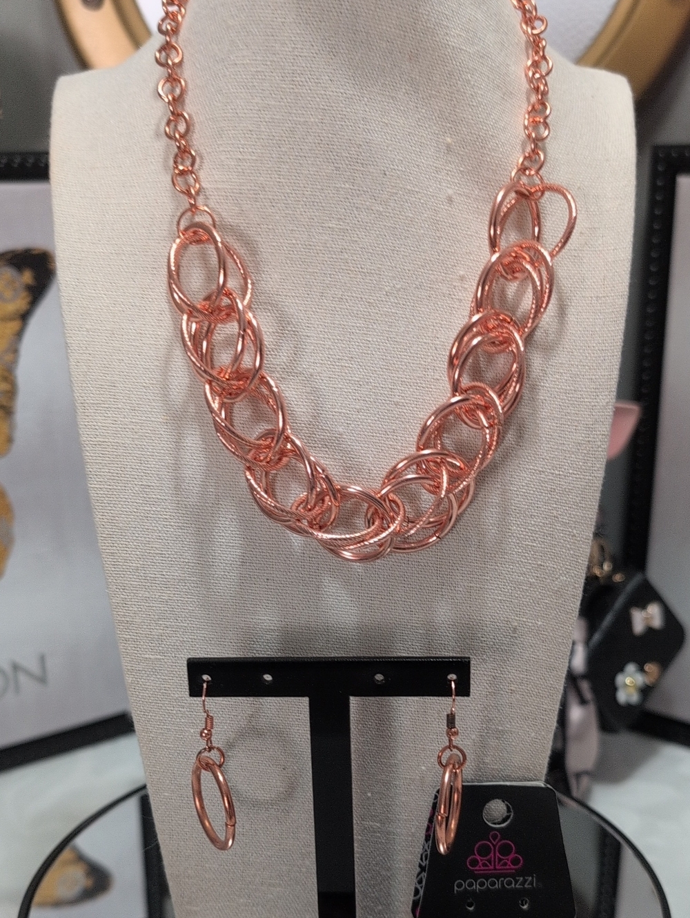 Paparazzi Heavy Metal Hero Copper Necklace and Earrings Set